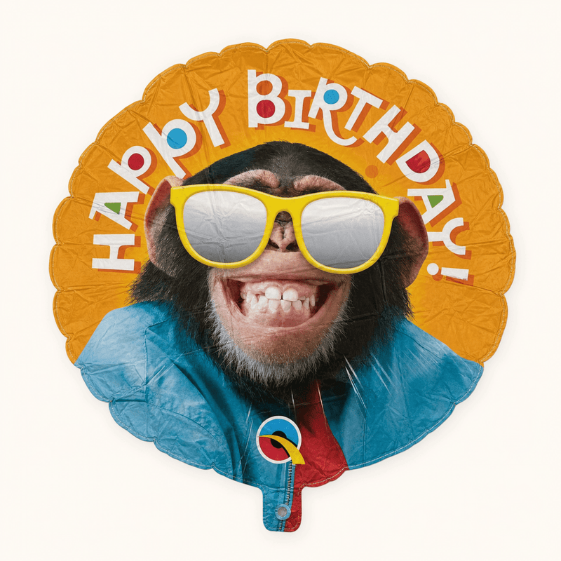 Folie Ballon Happy Birthday Aap - 45 cm - Ballonnenshop.nl