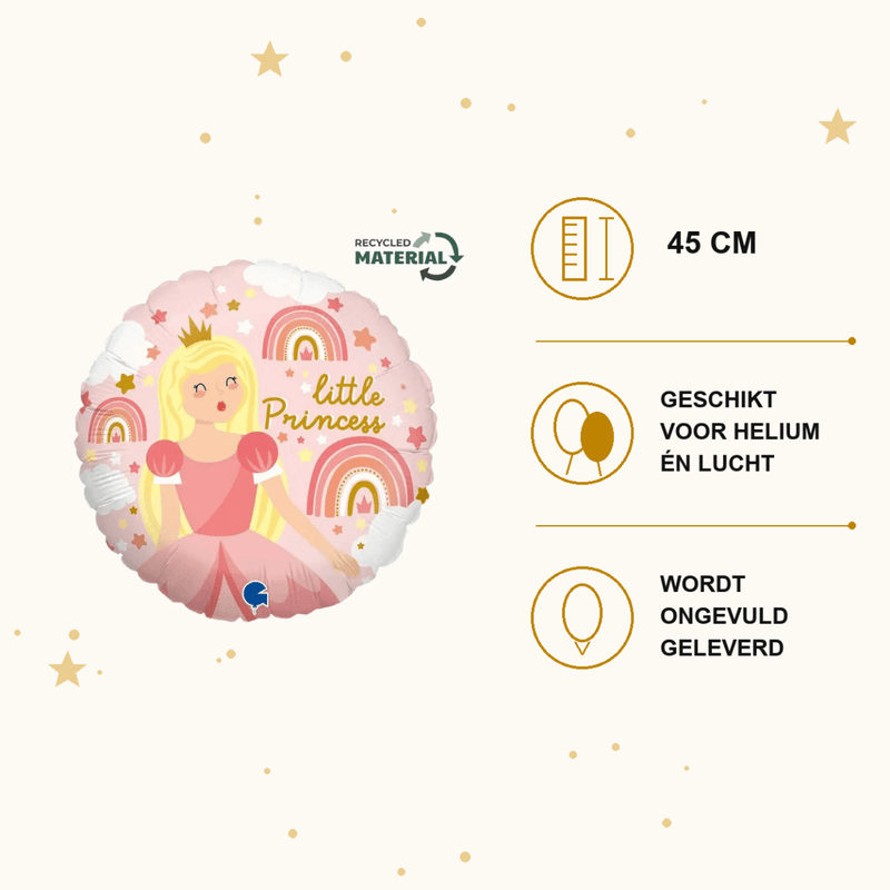 Folie Ballon Little Princess - 45 cm - Ballonnenshop.nl