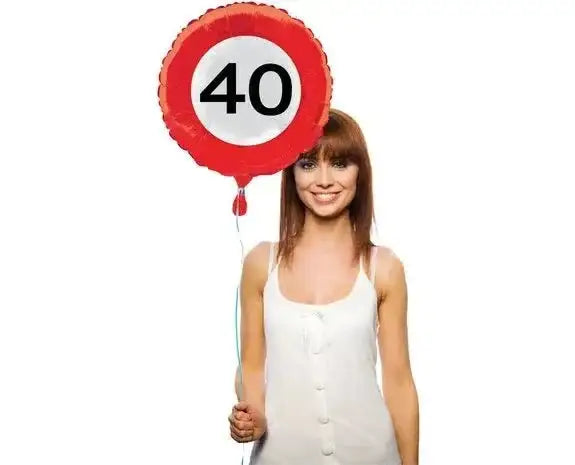 Folie Ballon Verkeersbord 40 Jaar - 45 cm - Ballonnenshop.nl