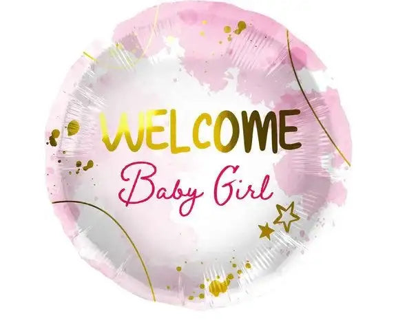 Folie Ballon Welcome Baby Girl - 45 cm - Ballonnenshop.nl