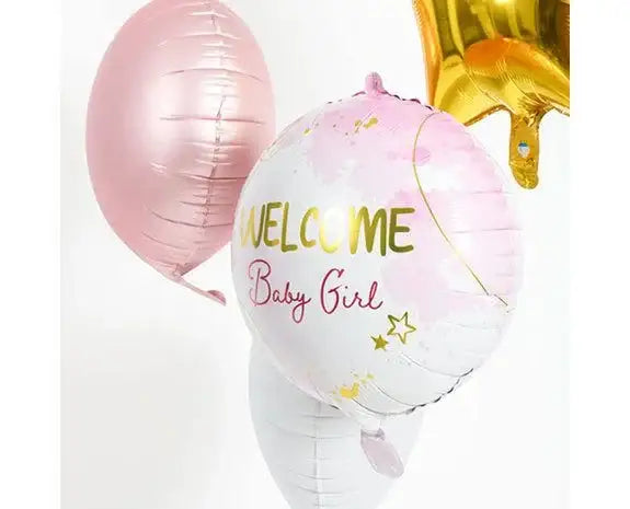 Folie Ballon Welcome Baby Girl - 45 cm - Ballonnenshop.nl