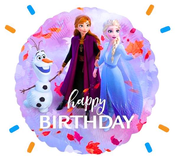 Frozen Happy Birthday Helium Ballon - Gevuld Met Helium - 46 cm - Ballonnenshop.nl