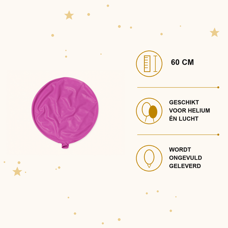 Fuchsia Mega Ballon 60 cm - Ballonnenshop.nl