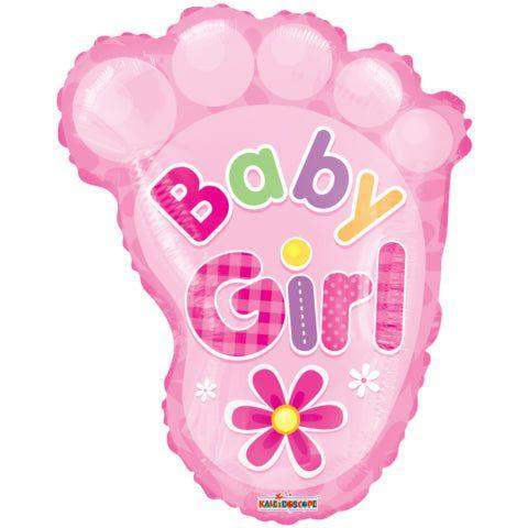 Geboorte Baby Girl Voet Helium Ballon - Gevuld Met Helium - 51 cm - Ballonnenshop.nl