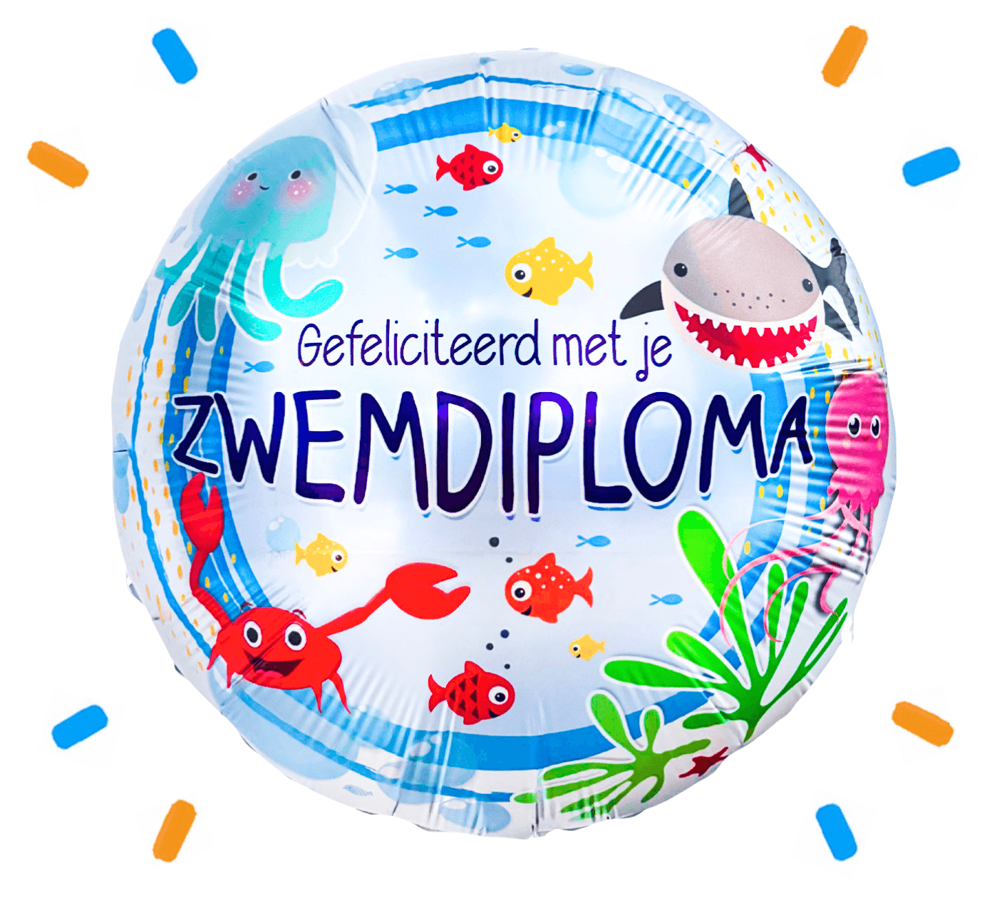 Gefeliciteerd Met Je Zwemdiploma Helium Ballon - Gevuld Met Helium - 46 cm - Ballonnenshop.nl