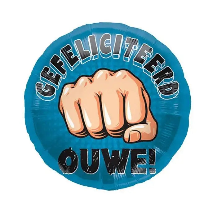 Gefeliciteerd Ouwe Helium Ballon - Gevuld Met Helium - 46 cm - Ballonnenshop.nl