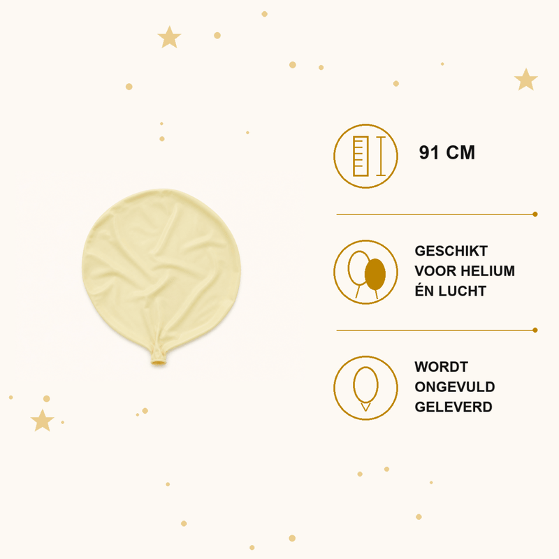 Gele Mega Ballon Pastel XL 91 cm - Ballonnenshop.nl
