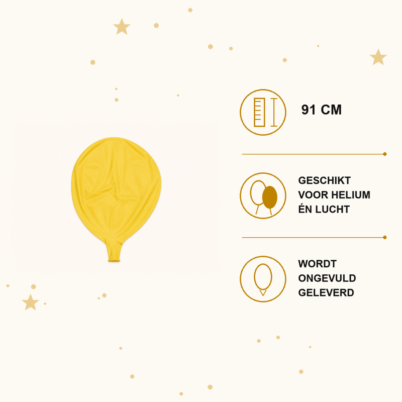 Gele Mega Ballon XL 91 cm - Ballonnenshop.nl