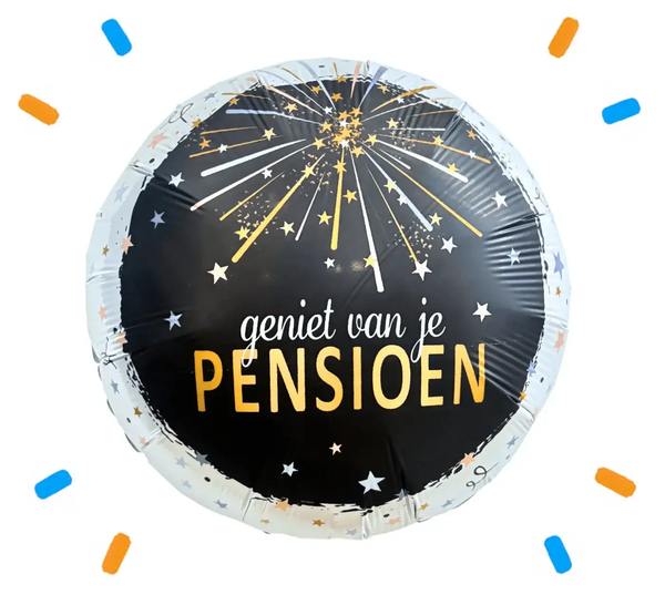 Geniet Van Je Pensioen Helium Ballon - Gevuld Met Helium - 43 cm - Ballonnenshop.nl