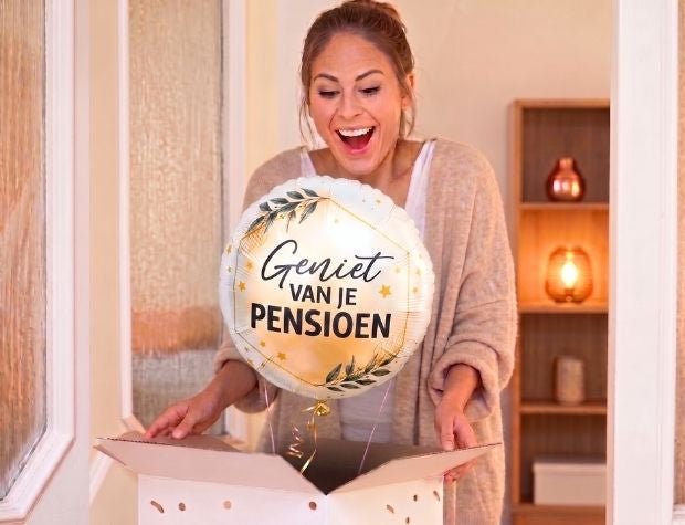 Geniet Van Je Pensioen Helium Ballon - Gevuld Met Helium - 46 cm - Ballonnenshop.nl
