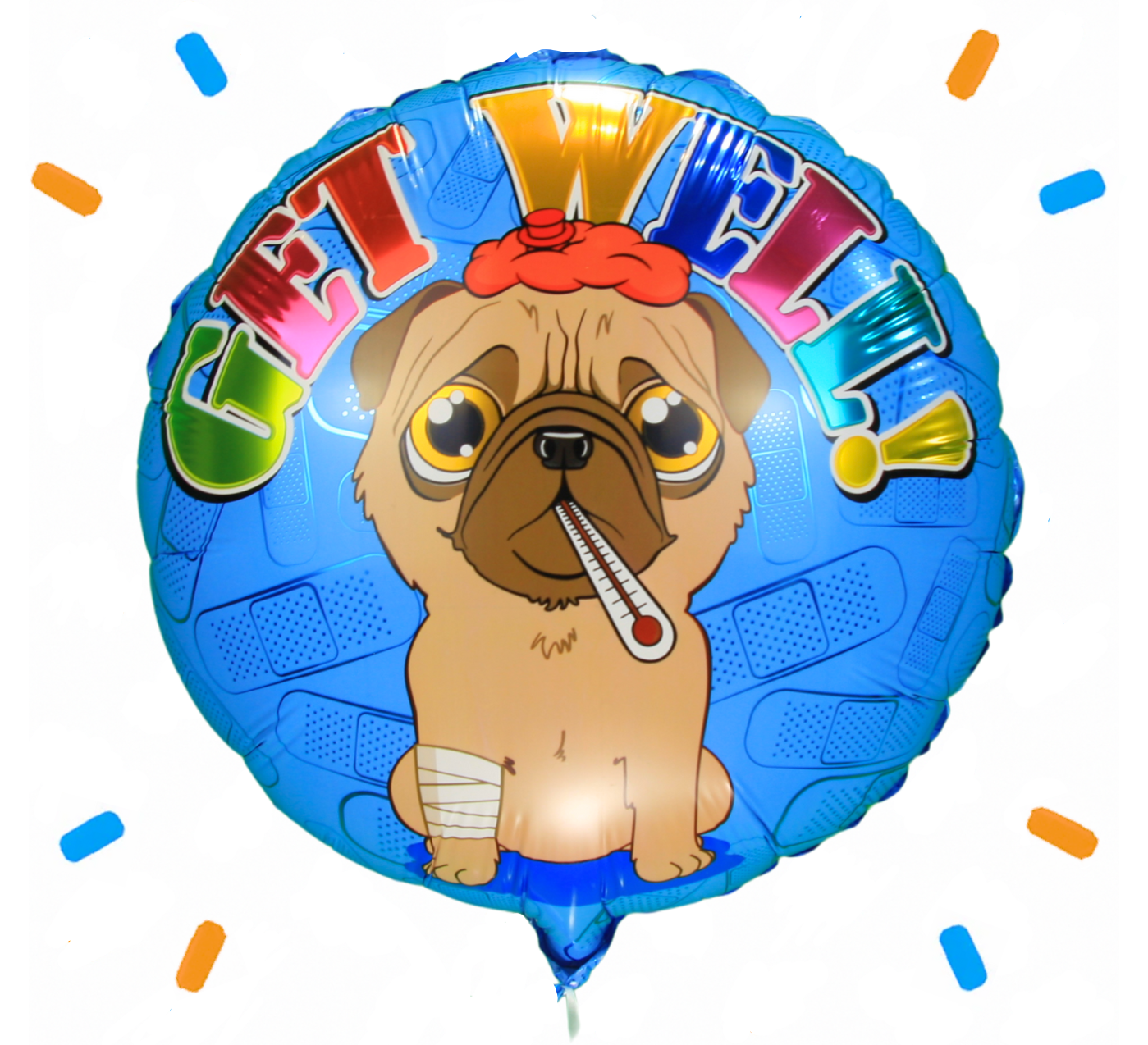 Get Well Hond Helium Ballon - Gevuld Met Helium - 45 cm