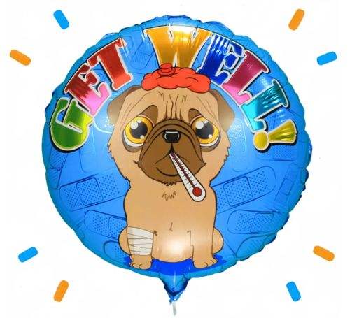 Get Well Hond Helium Ballon - Gevuld Met Helium - 45 cm