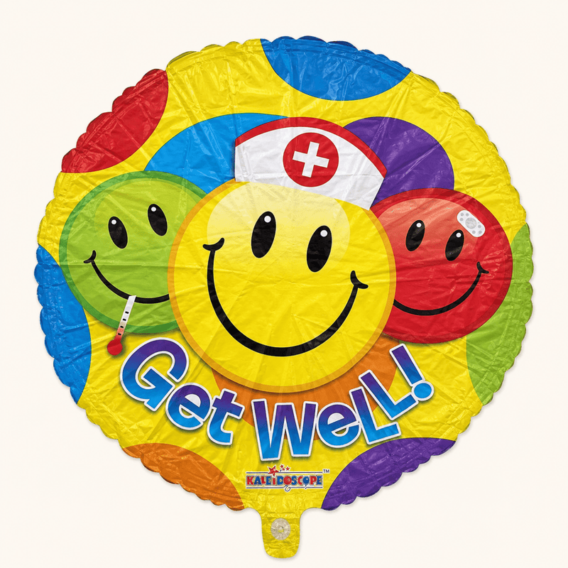 Get Well Smileys Folie Ballon - 46 cm - Ballonnenshop.nl