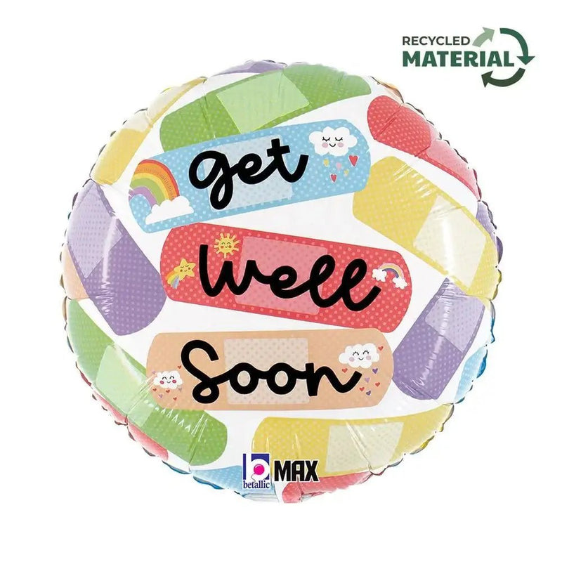 Get Well Soon Pleisters Folie Ballon - 45 cm - Ballonnenshop.nl
