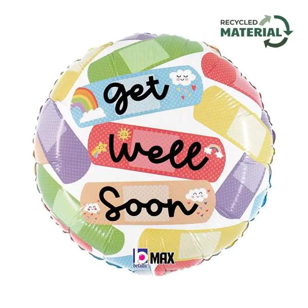 Get Well Soon Pleisters Helium Ballon - Gevuld Met Helium - 45 cm - Ballonnenshop.nl