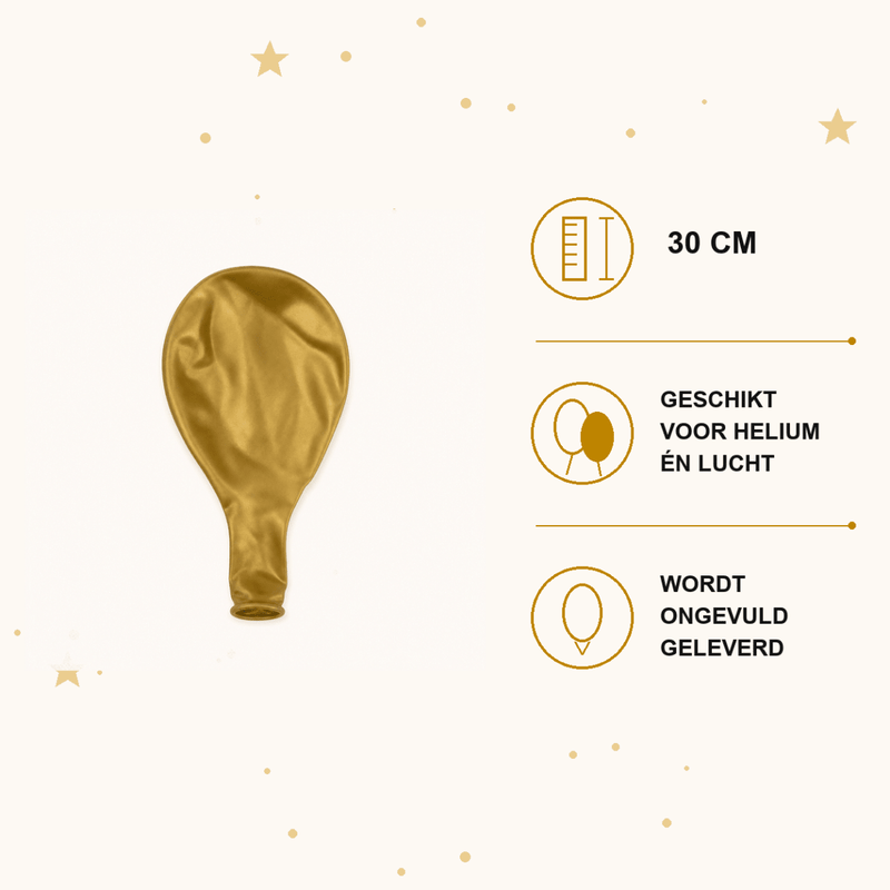 Gouden Ballonnen Chroom 10 Stuks 30 cm - Ballonnenshop.nl