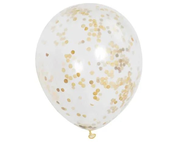 Gouden Confetti Ballonnen - 6 stuks - 30,5 cm - Ballonnenshop.nl