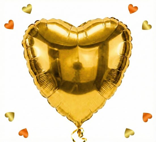 Gouden Hartjes helium ballon, een sprankelend gebaar - Ballonnenshop.nl
