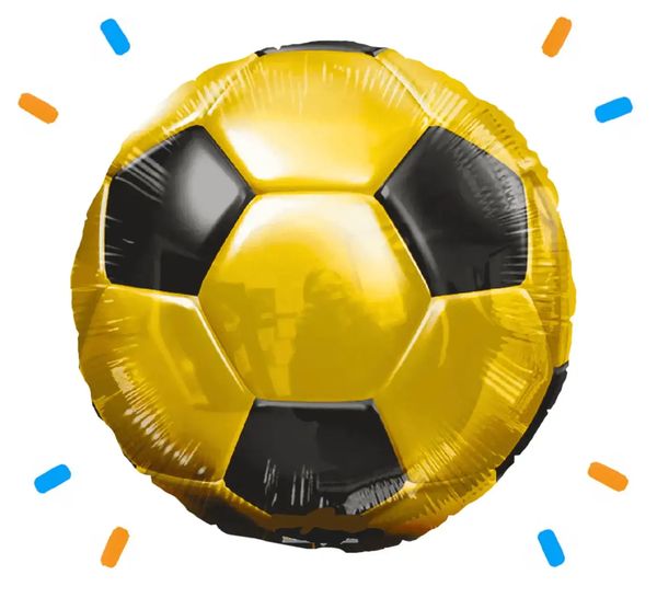 Gouden Voetbal Helium Ballon - Gevuld Met Helium - 46 cm - Ballonnenshop.nl