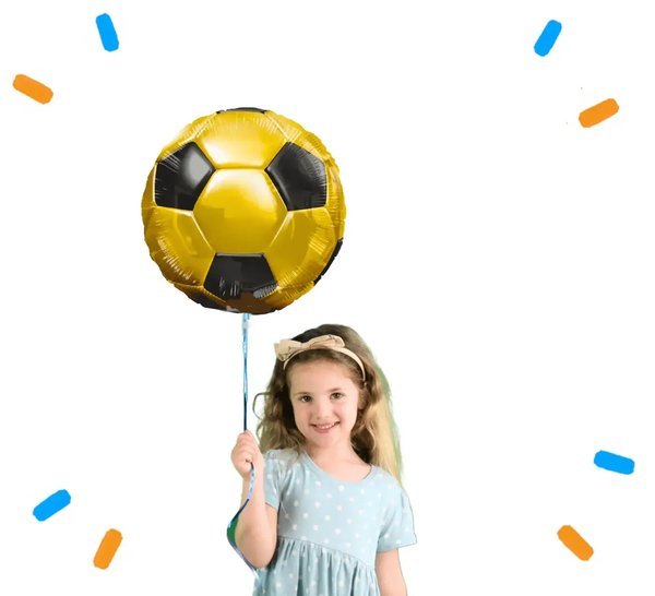 Gouden Voetbal Helium Ballon - Gevuld Met Helium - 46 cm - Ballonnenshop.nl