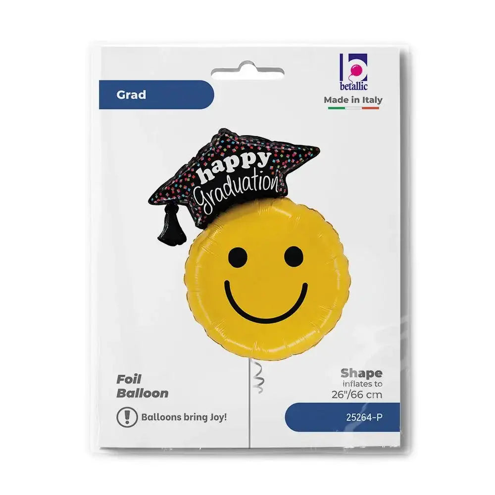 Graduation Smiley Folie Ballon - 66 cm - Ballonnenshop.nl