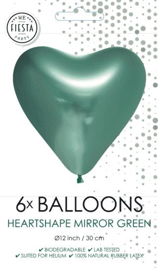 Groene Hartjes Ballonnen - 6 stuks - 30 cm - Ballonnenshop.nl