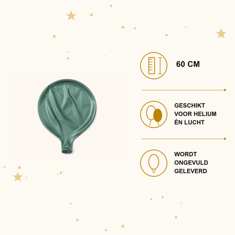 Groene Mega Ballon Chroom 60 cm - Ballonnenshop.nl