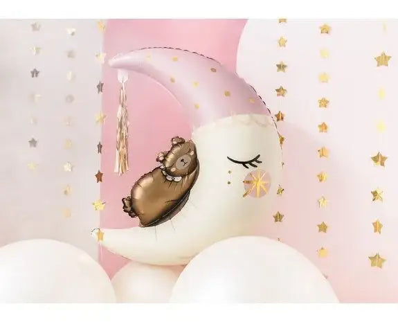 Halve Maan Met Beertje Folie Ballon 98 cm - Ballonnenshop.nl