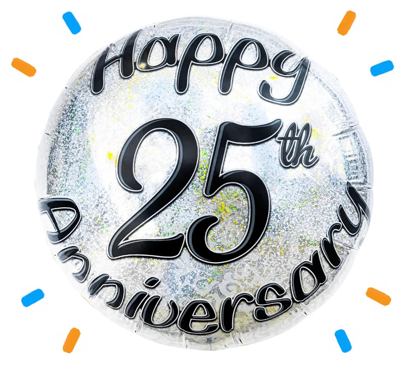 Happy 25th Anniversary Helium Ballon - Gevuld Met Helium - 46 cm - Ballonnenshop.nl