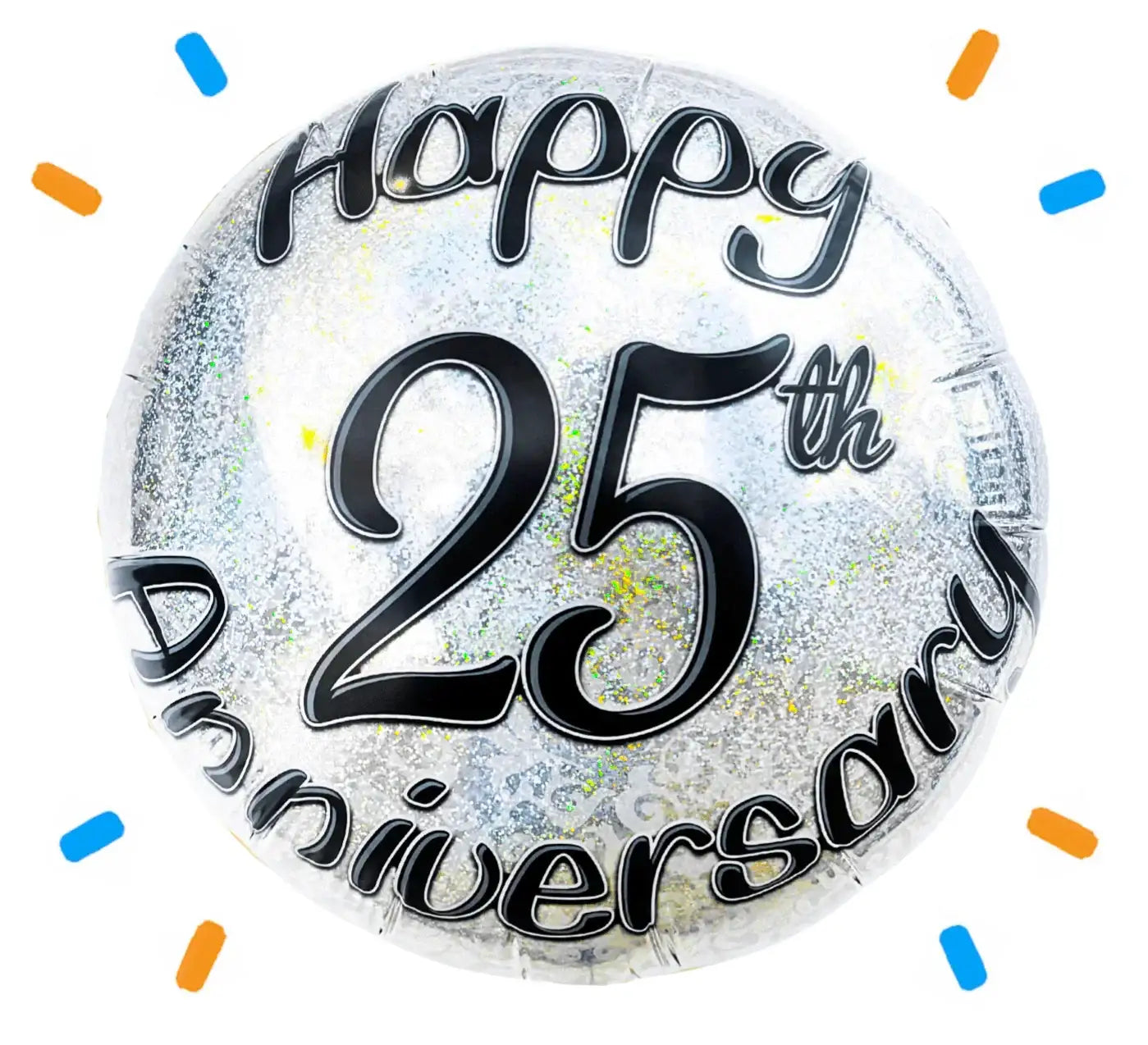 Happy 25th Anniversary Helium Ballon - Gevuld Met Helium - 46 cm - Ballonnenshop.nl