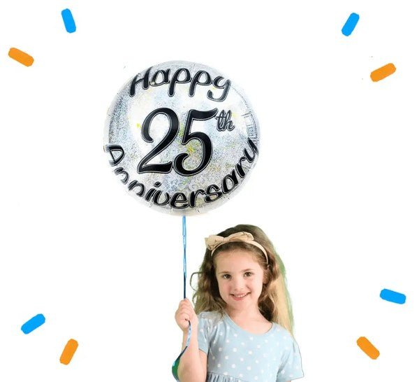 Happy 25th Anniversary Helium Ballon - Gevuld Met Helium - 46 cm - Ballonnenshop.nl