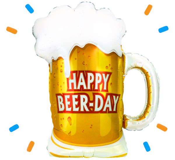 Happy Beer - Day Helium Ballon - Gevuld Met Helium - 68 cm - Ballonnenshop.nl