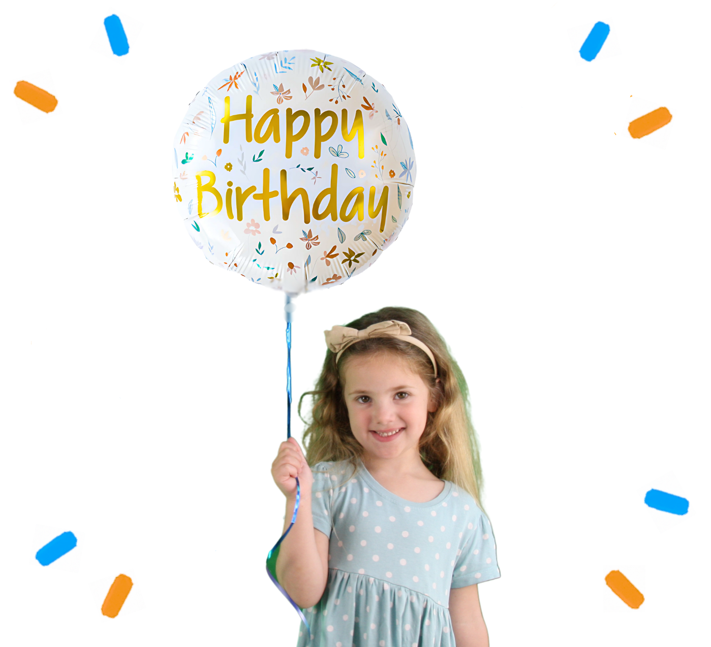 Happy Birthday Bloemen Helium Ballon - Gevuld Met Helium - 46 cm