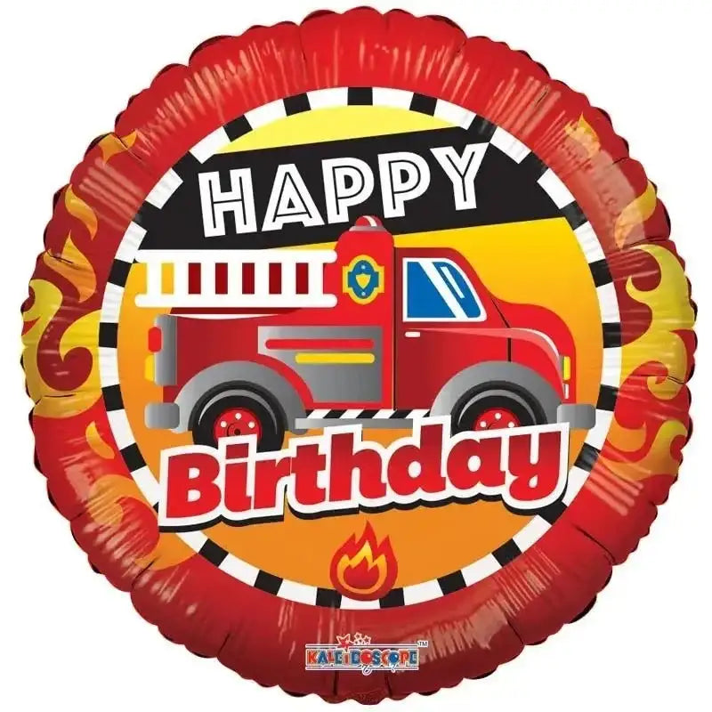 Happy Birthday Brandweer Folie Ballon - 45 cm - Ballonnenshop.nl