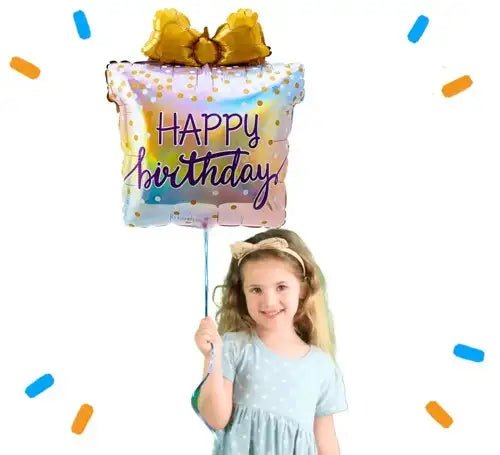 Happy Birthday Cadeau Regenboog Helium Ballon - Gevuld Met Helium - 69 cm - Ballonnenshop.nl