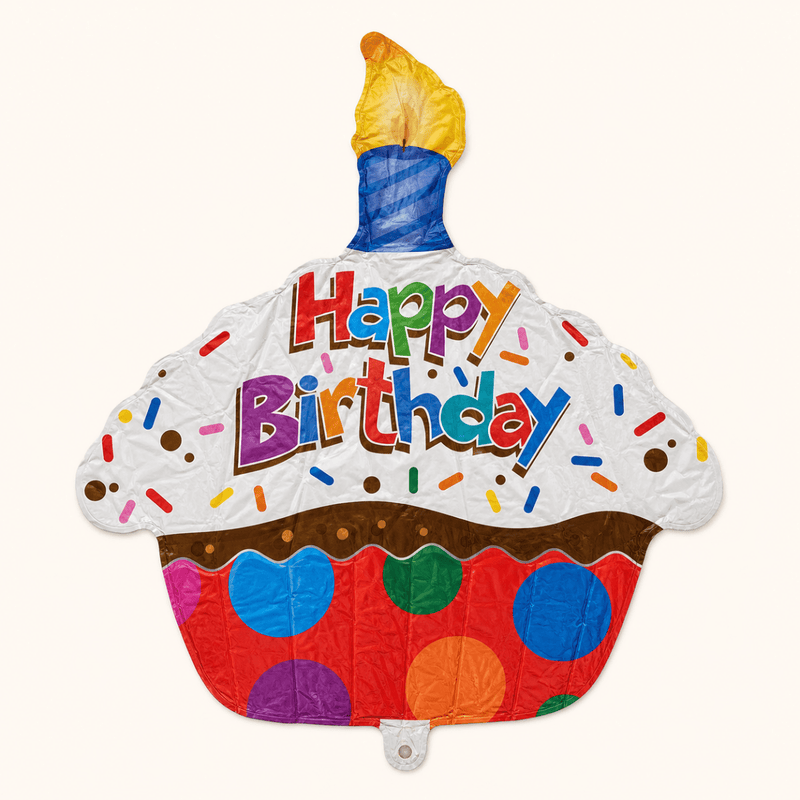 Happy Birthday Cupcake Folie Ballon - 46 cm - Ballonnenshop.nl