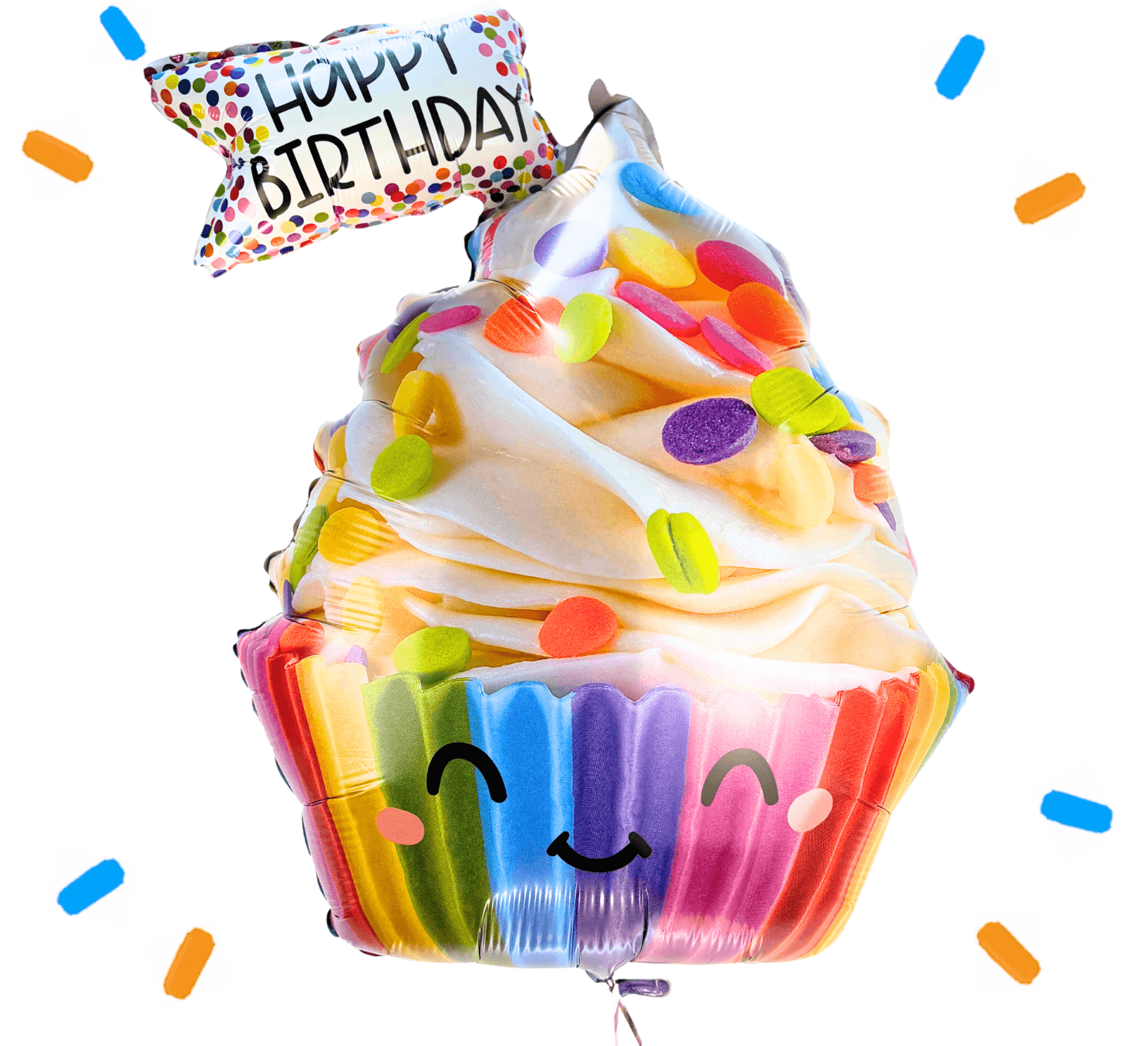 Happy Birthday Cupcake Helium Ballon - Gevuld Met Helium - 71 cm - Ballonnenshop.nl