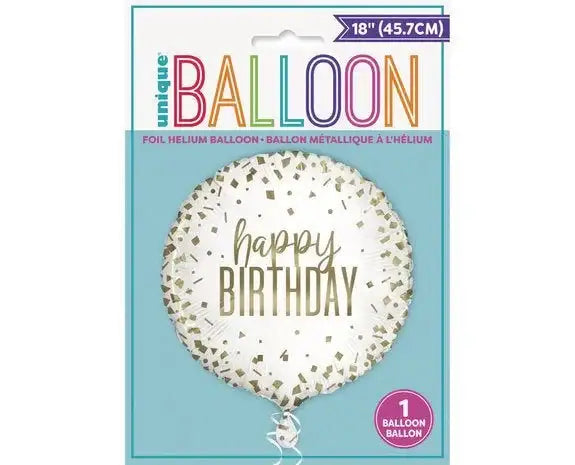 Happy Birthday Folie Ballon Goud 45 cm - Ballonnenshop.nl