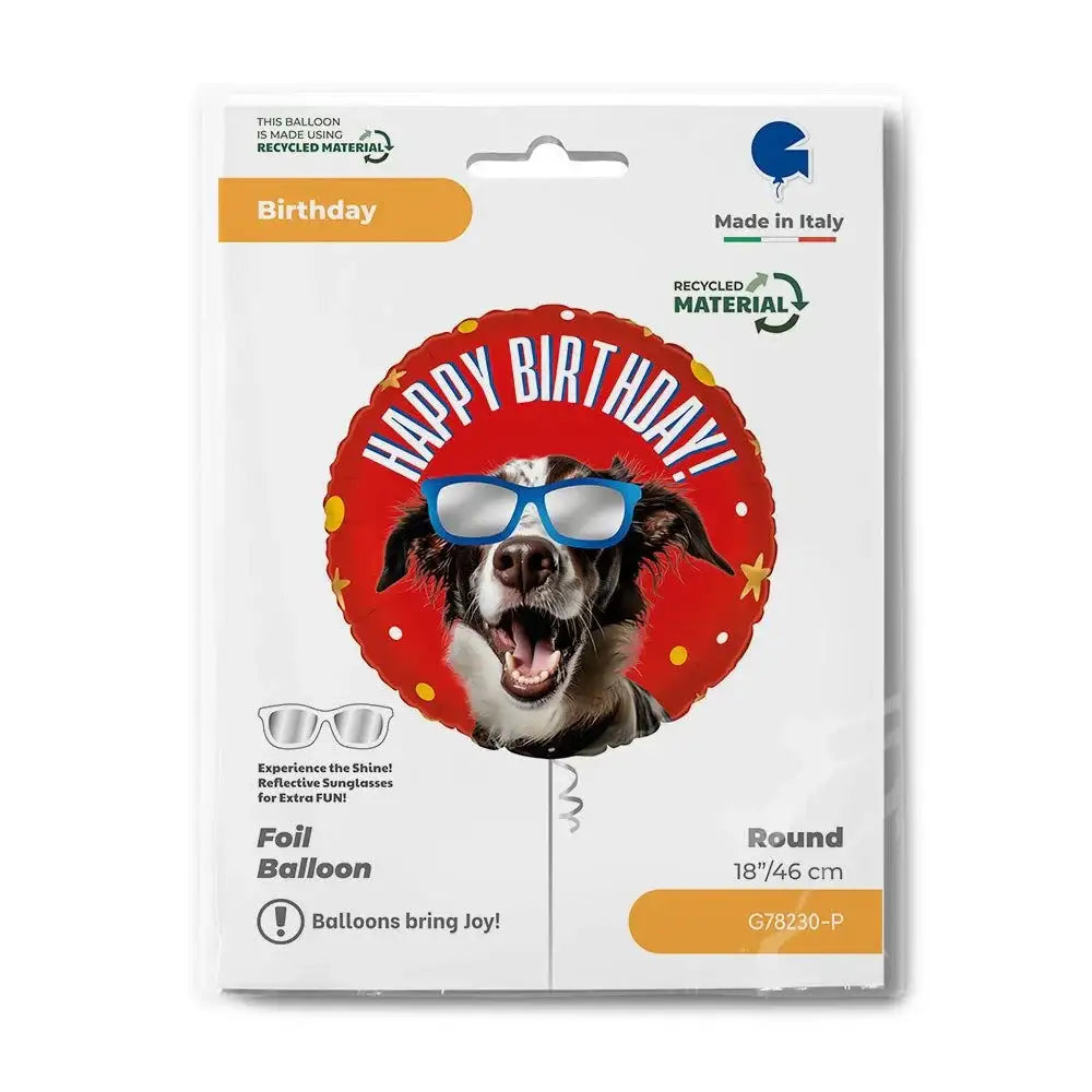 Happy Birthday Hond Folie Ballon - 46 cm - Ballonnenshop.nl