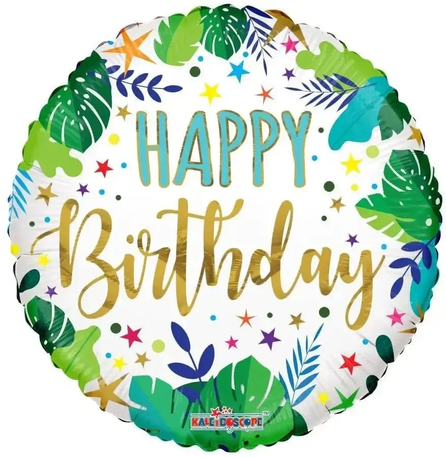 Happy Birthday Jungle Folie Ballon - 45 cm - Ballonnenshop.nl