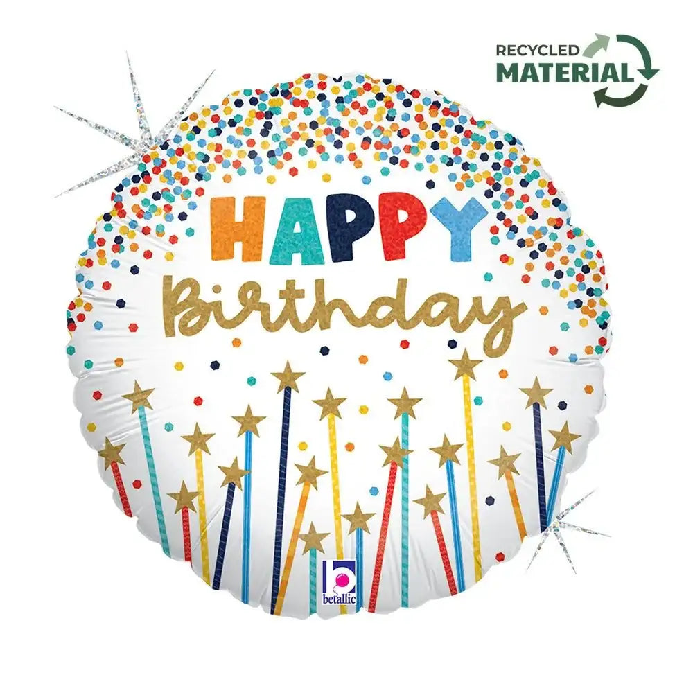Happy Birthday Kaarsen Folie Ballon - 45 cm - Ballonnenshop.nl