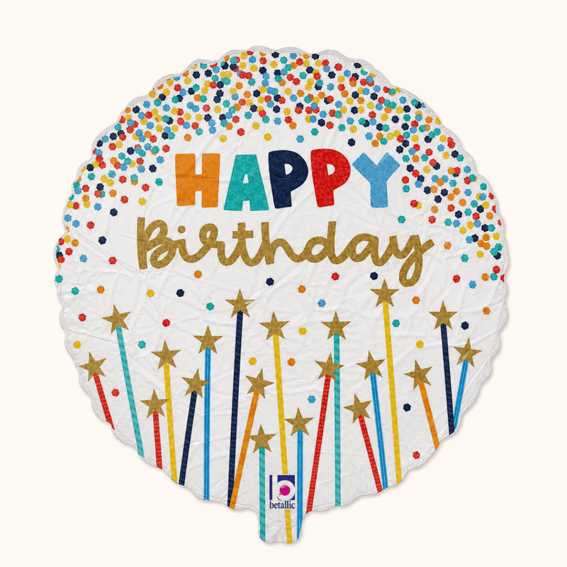 Happy Birthday Kaarsen Folie Ballon - 45 cm - Ballonnenshop.nl