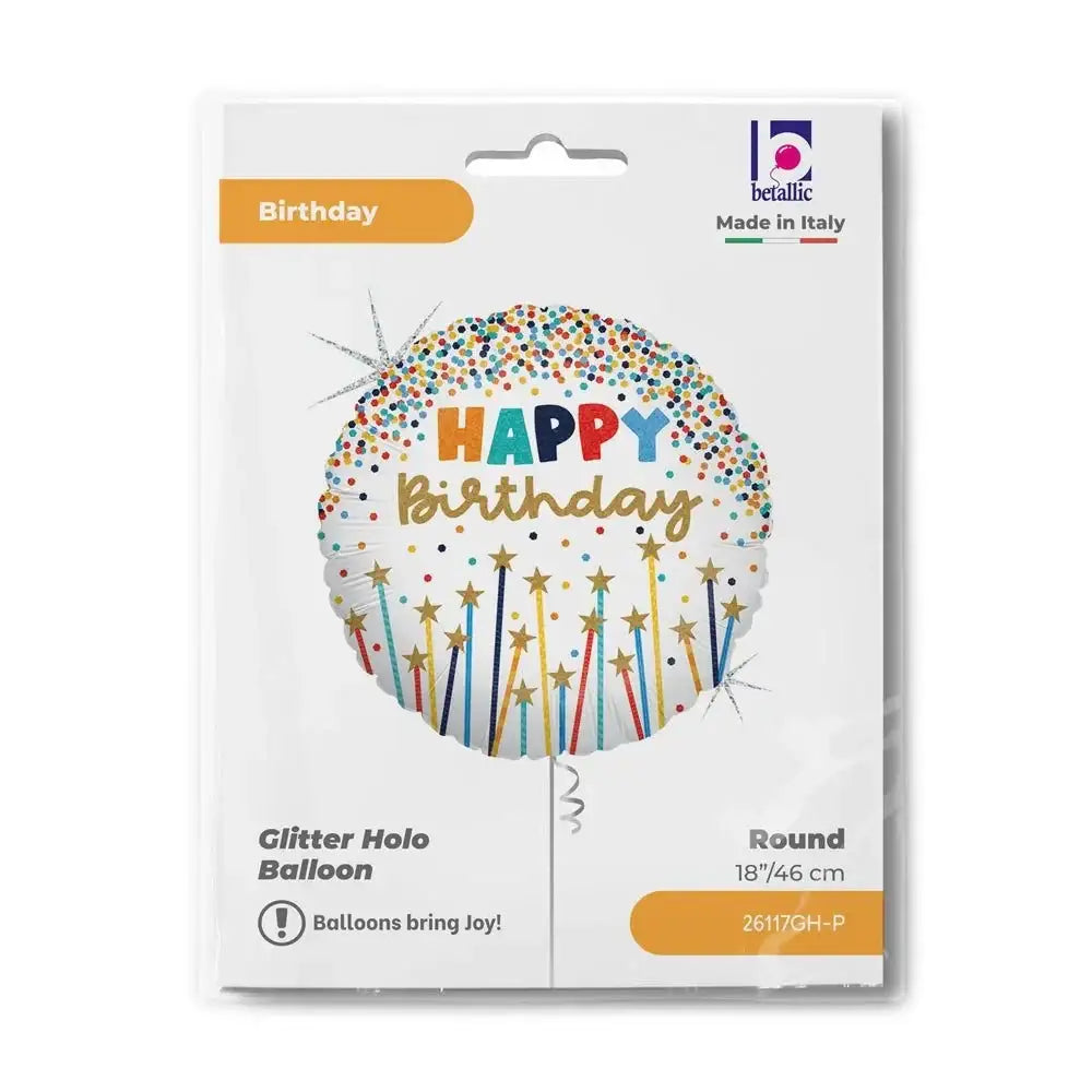 Happy Birthday Kaarsen Helium Ballon - Gevuld Met Helium - 45 cm - Ballonnenshop.nl