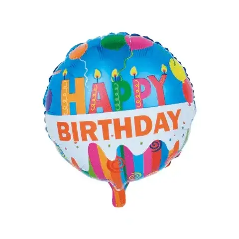 Happy Birthday Kaarsjes Versiering Folie Ballon - 45 cm - Ballonnenshop.nl
