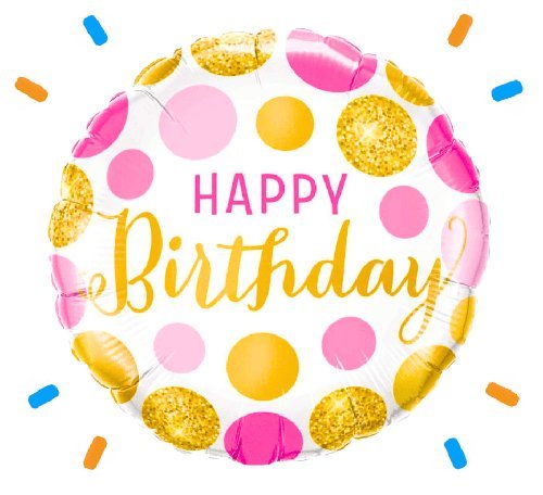 Happy Birthday Roze/Goud Helium Ballon - Gevuld Met Helium - 46 cm - Ballonnenshop.nl