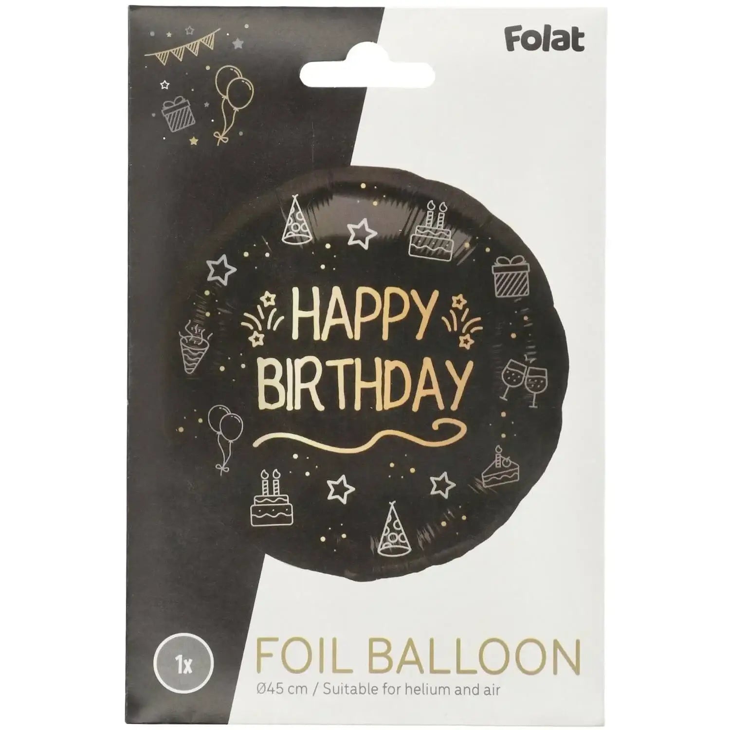 Happy Birthday Shining Glam Folie Ballon - 46 cm - Ballonnenshop.nl