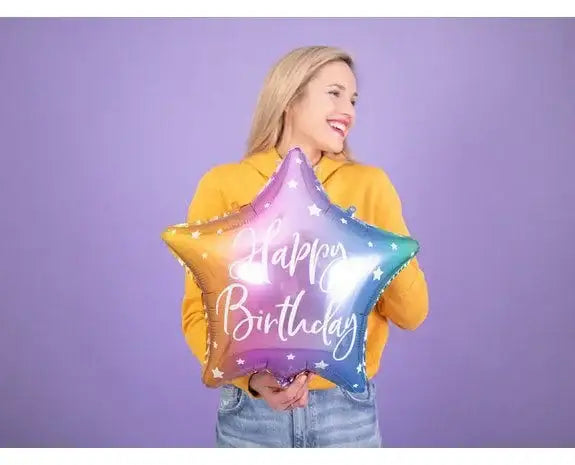 Happy Birthday Ster Folie Ballon 40 cm - Ballonnenshop.nl