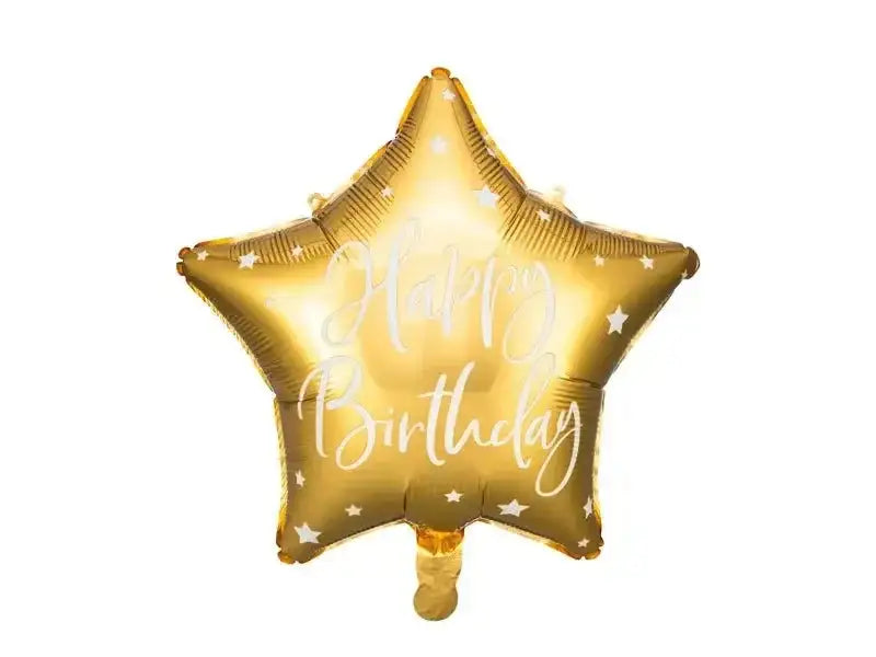 Happy Birthday Ster Folie Ballon Goud 40 cm - Ballonnenshop.nl