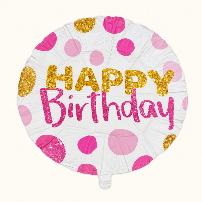 Happy Birthday Stippen Folie Ballon - 46 cm - Ballonnenshop.nl