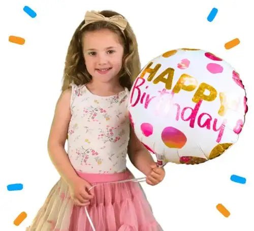 Happy Birthday Stippen Helium Ballon - Gevuld Met Helium - 46 cm - Ballonnenshop.nl